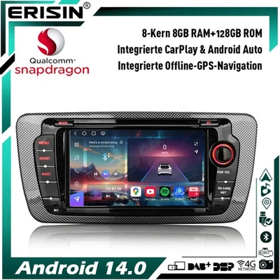 Android 14 Qualcomm 8G+128GB 8-Kern Autoradio CarPlay für SEAT IBIZA DAB+ BT 5.1 - Bild 1 von 4
