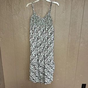 Natural Life Women's Journey Boho Black Floral Jumpsuit Size XS/S Pockets Summer - Picture 1 of 7
