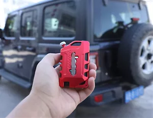 Red Alloy Key Fob Cover Case Protector Shell For Jeep Gladiator JT/JL 2018-2020 - Picture 1 of 8
