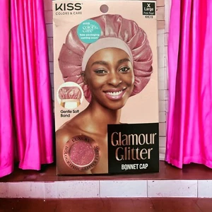 KISS Glamour Glitter Bonnet Cap Size XL Pink Pearl New in Box - Picture 1 of 1