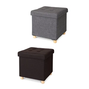 dibea faltbarer Sitzhocker, Aufbewahrungsbox, Leinen 38x38x38 cm (div.Farben) - Bild 1 von 22