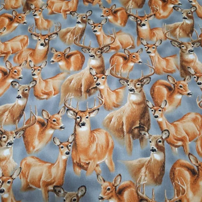 Deer Mountain BTY Hautman Country Quilting Treasures en gris tonal Foto 1 de 3