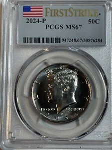 2024 P Kennedy Half Dollar 50c PCGS MS67 First Strike - Picture 1 of 2