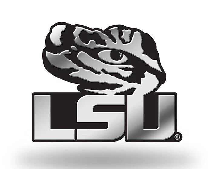 LSU Tigers Logo 3D Chrome Auto Decal Sticker NEW Truck Car Rico - Image 1 of 1