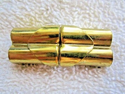 VINTAGE NOS EISEN GOLD TONE ROPE CORD SPLIT CLASP BUCKLE STRAP CRAFT HARDWARE - Image 1 of 4