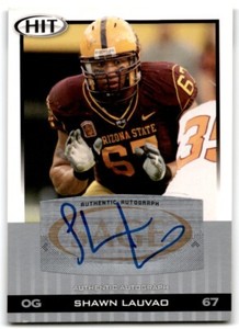 2010 SAGE HIT Autographs Silver Shawn Lauvao Auto Arizona State Sun Devils #A36