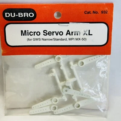 Рычаги сервопривода Dubro Micro XL Cat. Нет. 932 Белый для GWS узкий/стандартный MPI MX-50 - Изображение 1 из 4