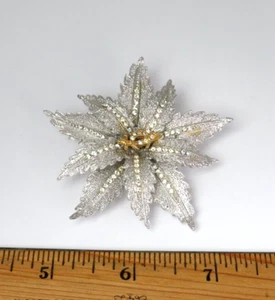 DE COLECCIÓN 1950 BROCHE FLOR MASÓNICA ORA TONO PLATA CRISTALES ESPADA CIMITARRA 2 1/2" - Imagen 1 de 12