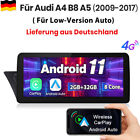 10.25"Carplay do Audi A4 B8 A5 09-17 Android 11 Radio samochodowe GPS Nawigacja BT WIFI DAB +