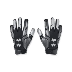 Youth Large Black Metallic Silver Durable Sports Activity Gloves - Picture 1 of 3