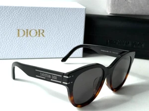NEW CHRISTIAN DiorSignature B6F 18A0 BLACK/SMOKE LENS AUTHENTIC SUNGLASSES 55-18 - Picture 1 of 7