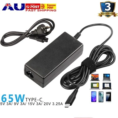65W 45W Type C USB C Laptop Charger for Lenovo ThinkPad E480 E580 S2 Yoga X1 HP - image 1 of 4