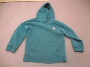 Carhartt Size 7 Boys Teal Cotton Blend Pocket Fleece Lined Athletic Hoodie 408 - Picture 1 of 11