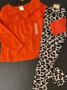 NWT Girls 2T Gymboree “RIGHT MEOW” 2pc Cotton/Spandex LEGGINGS & RUFFLED TOP Set - Picture 1 of 2