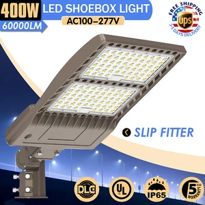 400W LED Shoebox Light Outdoor Parking Lot Tennis Courts Lighting 60,000LM 5000K - Picture 1 of 12
