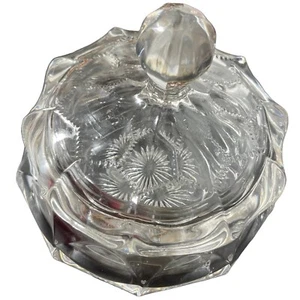 Vintage 40er Jahre Honig Kegel Muster bedeckt Waschtisch Glas Klarglas - Bild 1 von 12