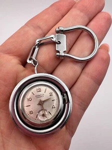 Diantus Vintage Switzerland Mechanical Swiss Watch Keychain Red Enamel Gift - Picture 1 of 6