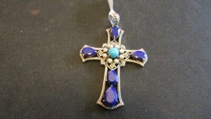 Sterling Silver Nicky Butler Multi-Stone Cross Pendant - Picture 1 of 5