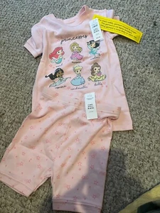 disney princess 4t short sleeve pj set pink, baby gap - Picture 1 of 1