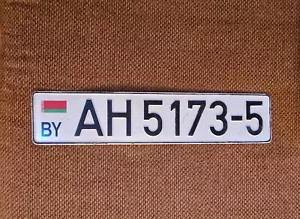 ECHTES NUMMERNSCHILD REPUBLIK BELARUS FLAGGE MINSK AUTO CAR TAG NUMMER AH 5173-5 - Bild 1 von 1