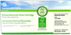 Sustainable Earth Black Remanufactured Toner Cartridge Replaces Brother TN350 - Picture 1 of 2