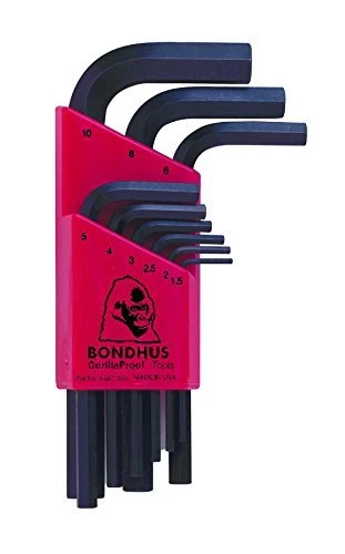 Bondhus 12299 Set of 9 Hex L-wrenches, Short Length, sizes 1.5-10mm - Image 1 of 1