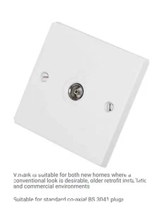 DETA VC1268 / 1 GANG CO-AXIAL SOCKET / WHITE / VIMARK - Picture 1 of 5