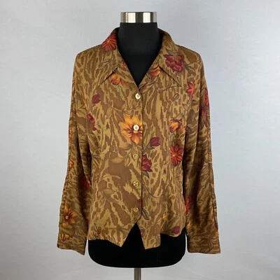 Camisa Liz Baker Essentials Mujer 8 Poliéster Marrón Animal Estampado Floral Foto 1 de 4