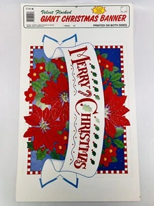 Vintage Cleo Merry Christmas Die Cut Flocked Double Sided 18" NOS - Picture 1 of 5