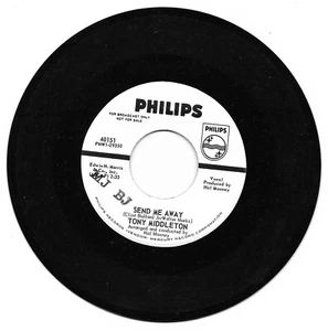 Tony Middleton: "Send Me Away" / "I Need You Tonight" - rare DJ - VG+ plays NM! - Picture 1 of 2