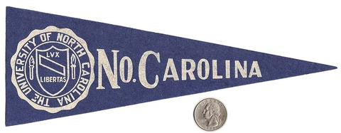 Vintage 1950s Hormel Mini Pennant UNIVERSITY OF NORTH CAROLINA UNC TAR HEELS Cover
