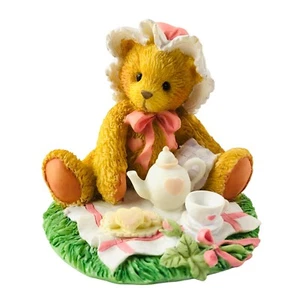 Cherished Teddies Marie Tea Time Bear with Tea Set Figurine 1992 Vintage 910767 - Picture 1 of 10