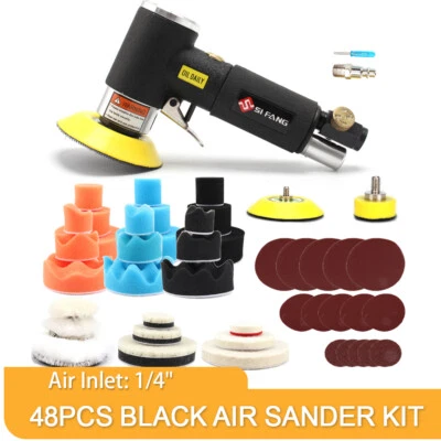48Pcs Random Orbital Air Sander Kit Pneumatic Polisher Machine For Car Grinding - Image 1 of 4