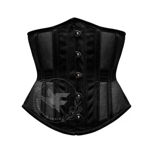 Camellia schwarz Satin durchsichtig Taillenformer Korsett für Mädchen - Bild 1 von 8