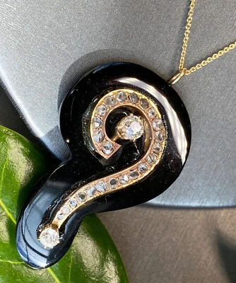 Antiguo collar colgante de diamantes vintage joyería fina patrimonio usado pregunta Foto 1 de 4