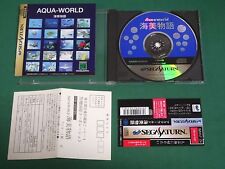 Sega Saturn -- Aqua World -- included spine card & postcard. *JAPAN GAME* 16222