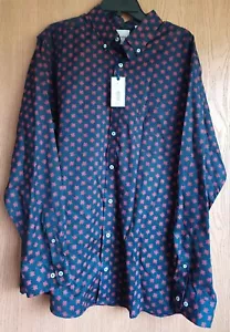 Neu mit Etikett $ 59 ROWM langärmliges Button-Down-Hemd für Herren 100 % Baumwolle dunkelmarine XLT TALL - Bild 1 von 10