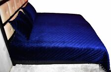 Navy Blue Velvet Quilt King Blanket Velvet Comforter  valentine day gifts
