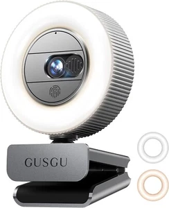 GUSGU G910 2K Quad HD Webcam for PC, with Microphone & Light & Privacy Cover - Bild 1 von 4
