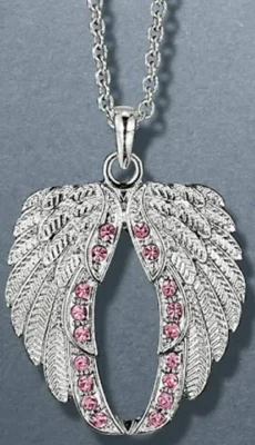 Avon Pink Hope Wings of Courage Necklace - Image 1 of 2
