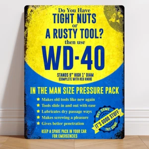 WD40 Garage Mechanic Workshop Man Cave Personalised Aluminium Metal Sign - Picture 1 of 6