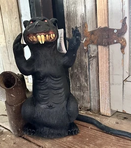 Vtg NWT Lg Halloween 1ft Tall Latex rubber rat Party Haunted House Decor Pranks - Picture 1 of 15