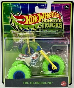 Hot Wheels Monster Truck TRI-TO-CRUSH-ME 1:64 Glow in the Dark 2025 - Picture 1 of 6