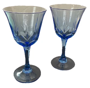 Juego de 2 copas de agua de vino vintage Fostoria American Blue Classics Avon - Imagen 1 de 6