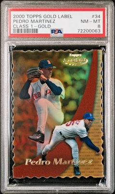 2000 TOPPS GOLD LABEL DIE-CUT REFRACTOR CLASS 1 #34 PEDRO MARTINEZ 001/100 PSA 8 - Image 1 of 2