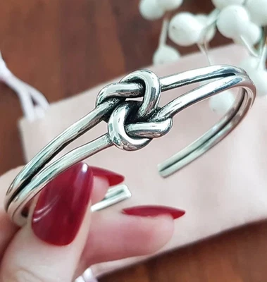 EDLES Armband 925 SILBER massiv Armkette KNOTEN ARMREIF Armzange Zirkonia Ring - Bild 1 von 4