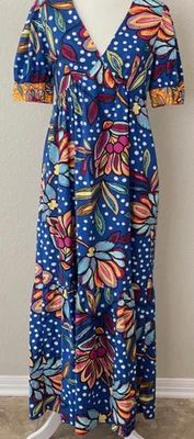 Maxi Vestido TABITHA BROWN x Target Floral Lunares Manga Abullonada Cremallera Lateral Wms Talla 6 Foto 1 de 4