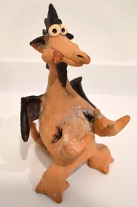 Rare Stan Dzedzy Signed Dragon Pottery Sculpture Figurine Fantasy Whimsical Art - Picture 1 of 8