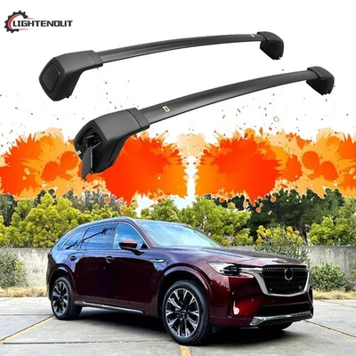 Barras transversales 2P para Mazda CX90 y CX-90 PHEV 2024-2026 portaequipajes de techo bloqueables carga Foto 1 de 4