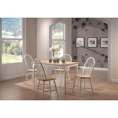 Coaster Hesperia Windsor Dining Side Chair in Natural Brown and White (Set of 4) - Image 1 of 4